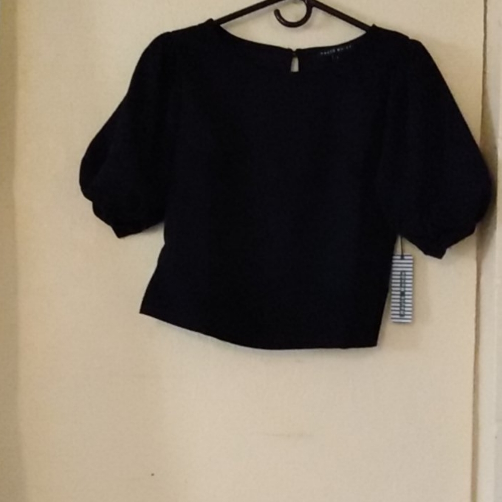 Techno Crepe Ballon Sleeve Top